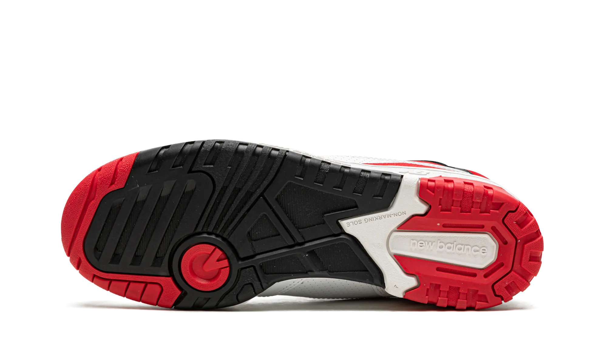 550 "WHITE RED" solid - leather shoes