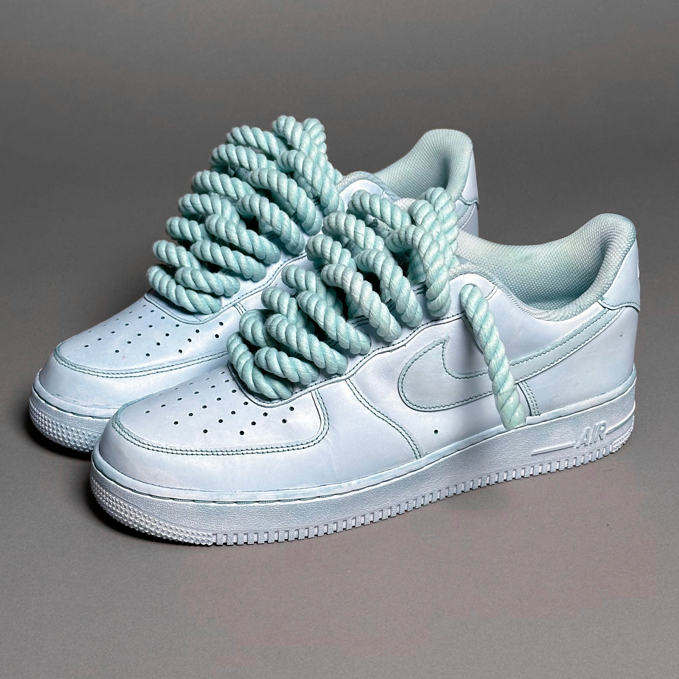 Nike Air Force 1 Rope Laces??Total Blue right - foot well - cushioned