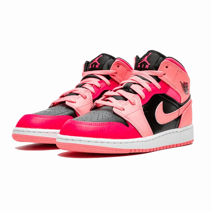 Lightweight Cushioning Padded Tongue Air Jordan 1 Mid Coral Chalk