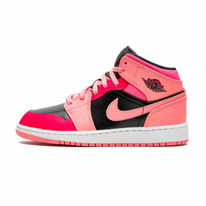 streamlined - design shoes grooved - sole shoes Air Jordan 1 Mid Coral Chalk
