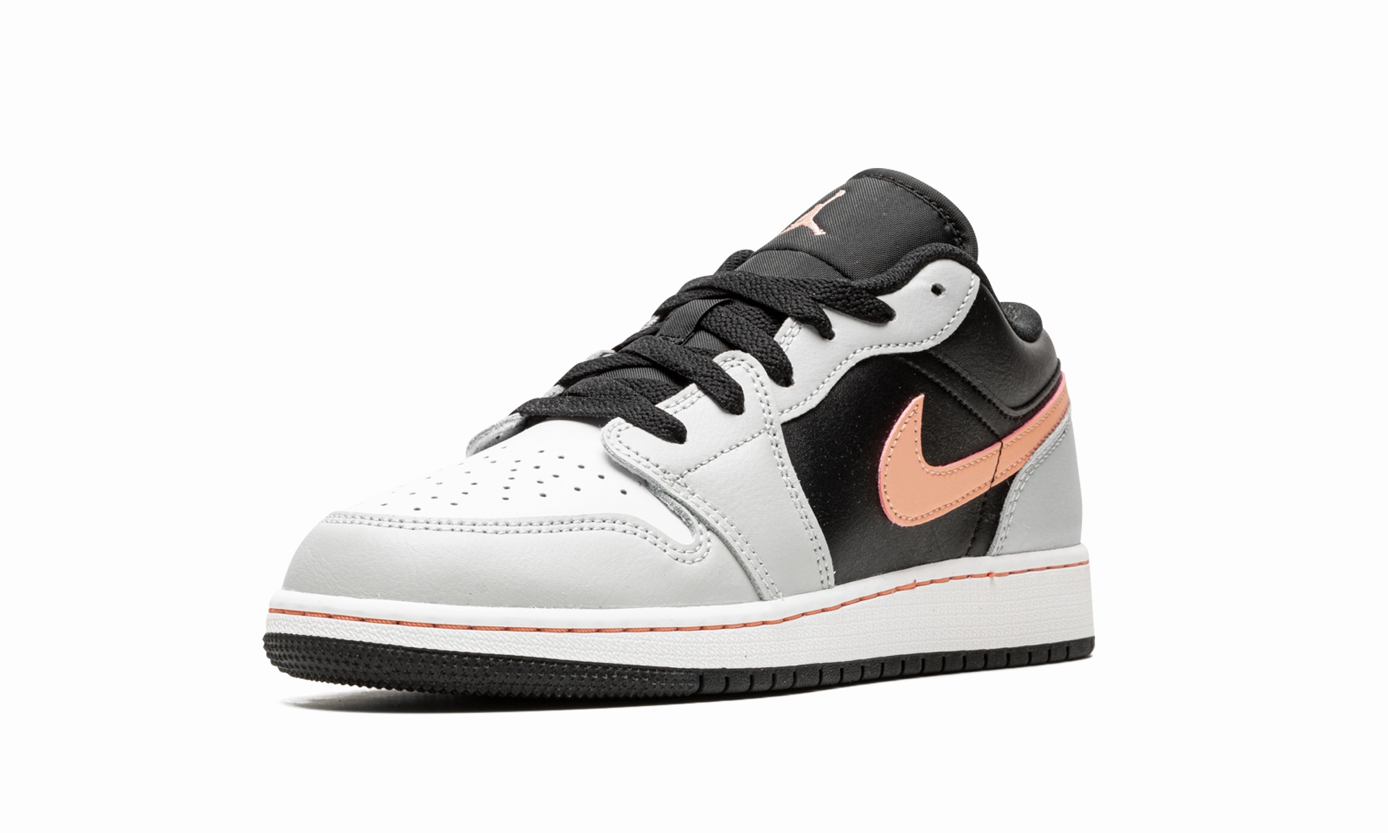 Enhanced grip Jordan 1 Low GS "Black Grey Pink"