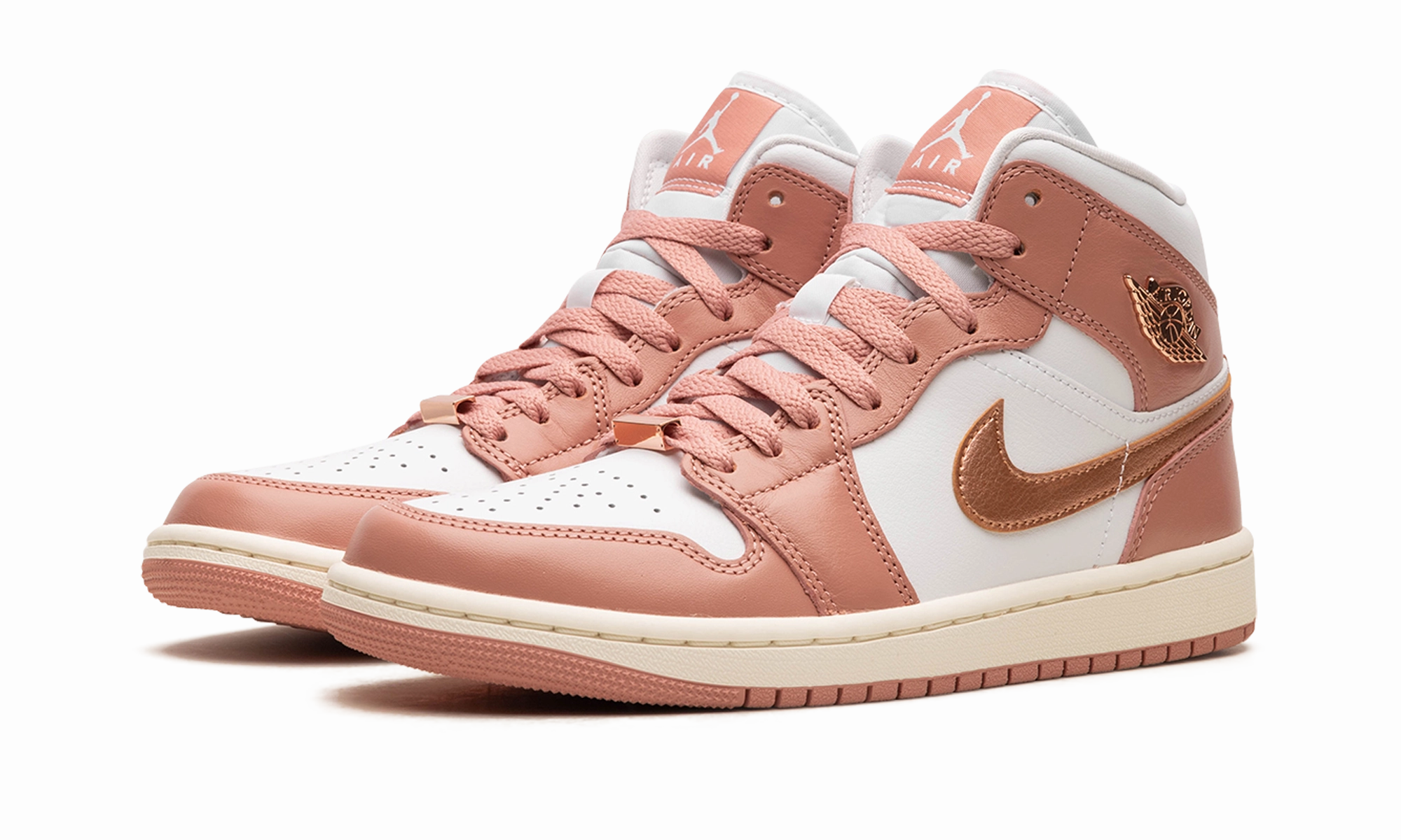 AIR JORDAN 1 MID WMNS "RED STARDUST" Secure fit Comfort Fit