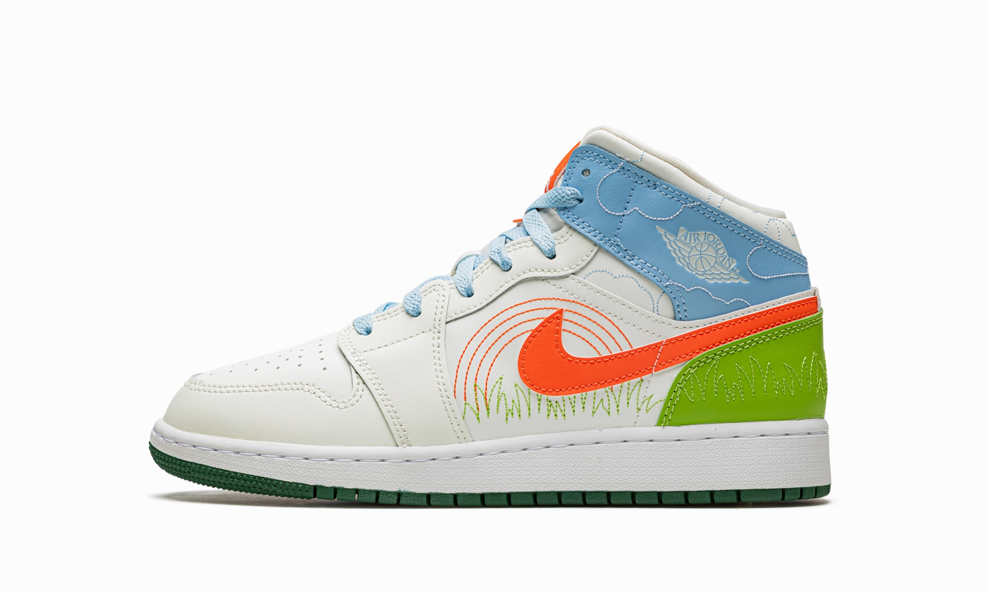 Statement flair Air Jordan 1 MID SE GS "Stitch"