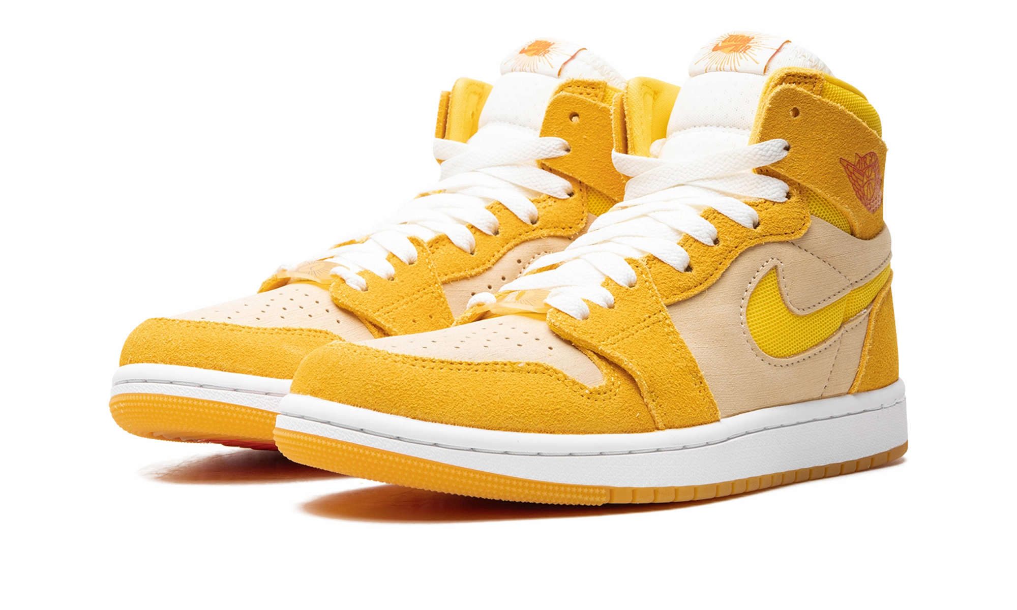 Air Jordan 1 Zoom Air CMFT 2 WMNS "Yellow Ochre/Tour Yellow-Pale Vanilla-Safety" Versatile Usage Running Comfort