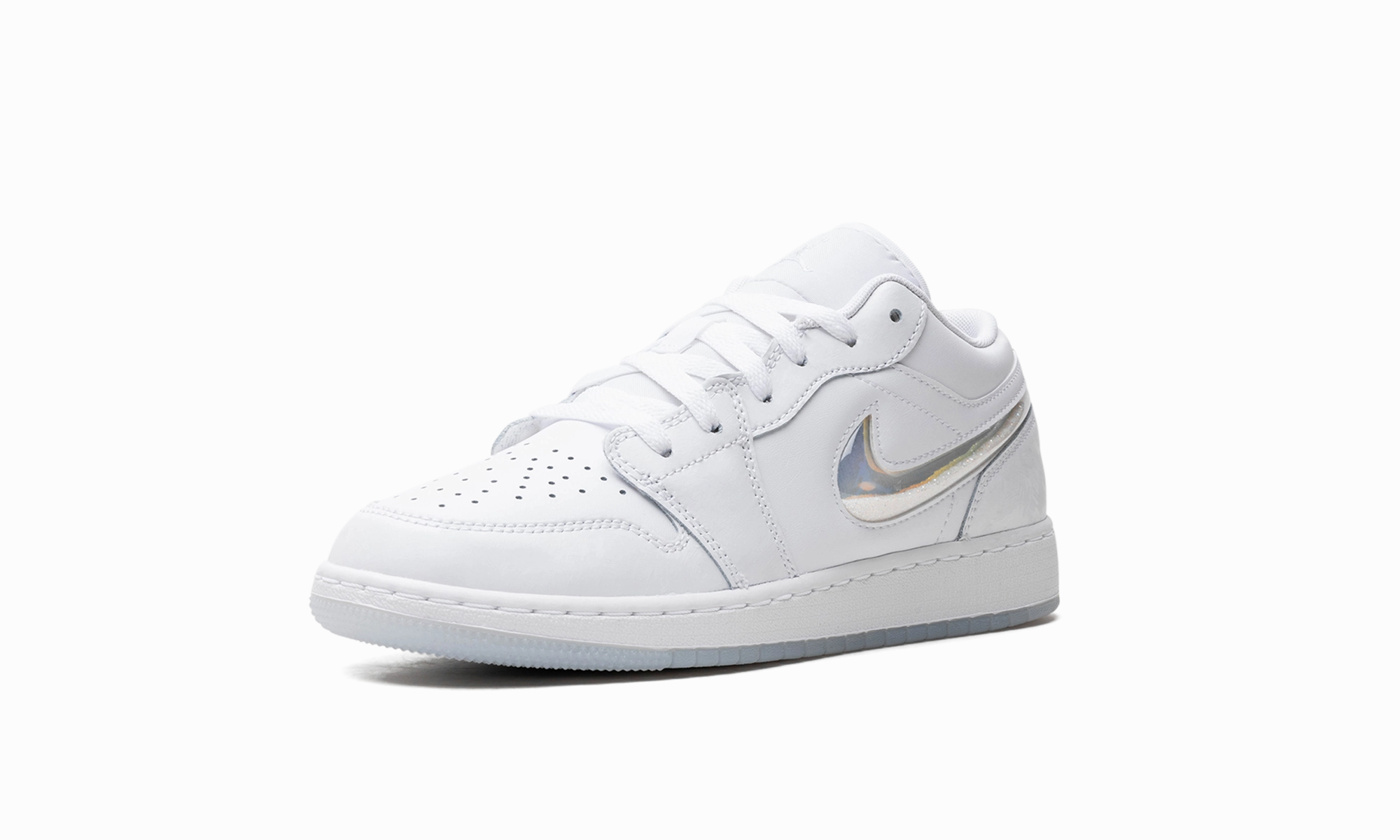 Weather resistant Motion Style Air Jordan 1 Low GS "Glitter Swoosh"