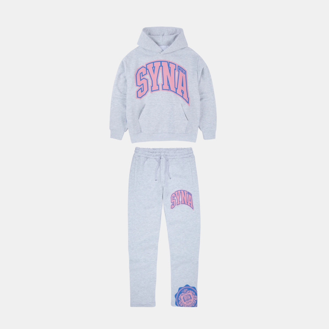 Iconic wear Syna Crest Pack Logo Tracksuit - White/Pink