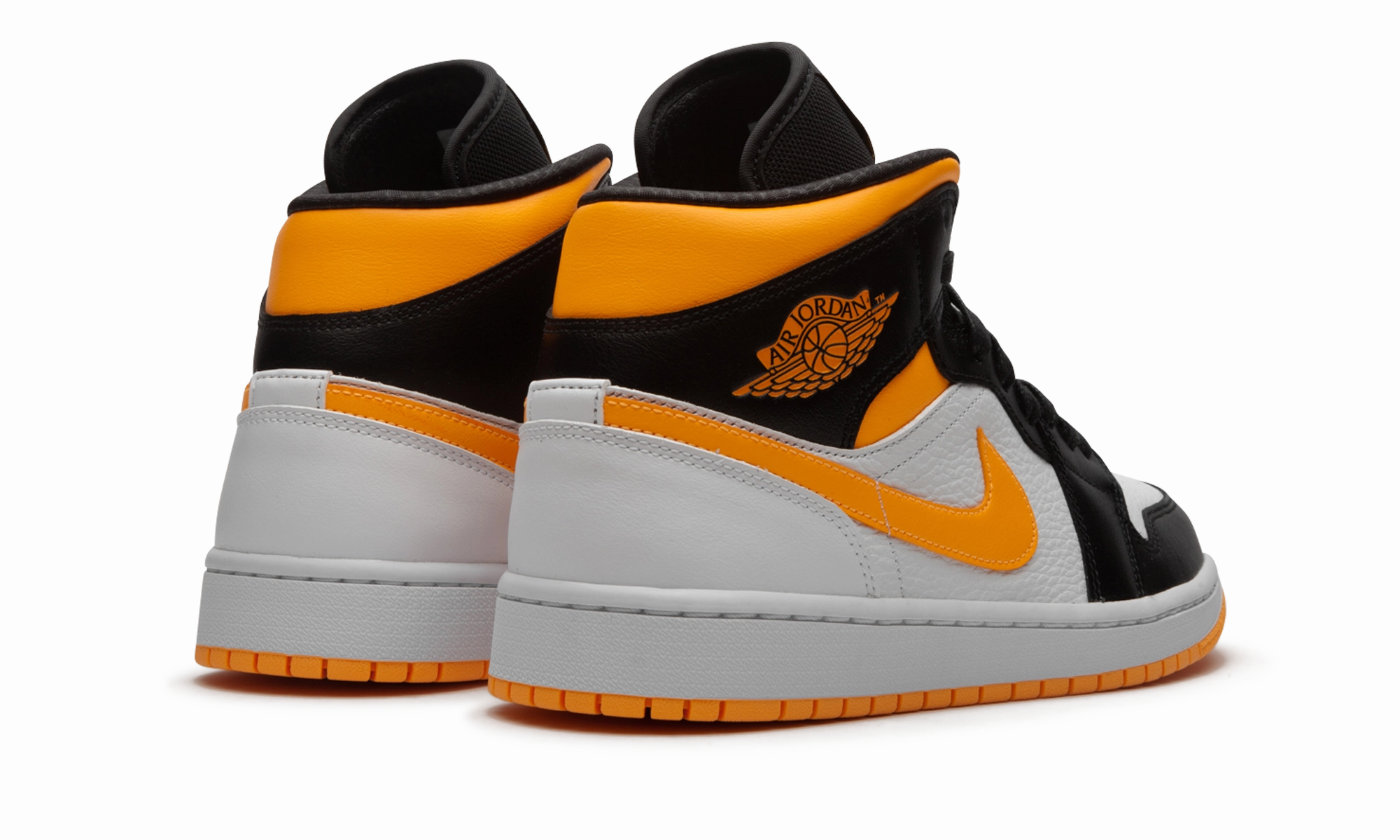 AIR JORDAN 1 MID SE WMNS "Laser Orange/Black" Layered Look Comfortable Ride