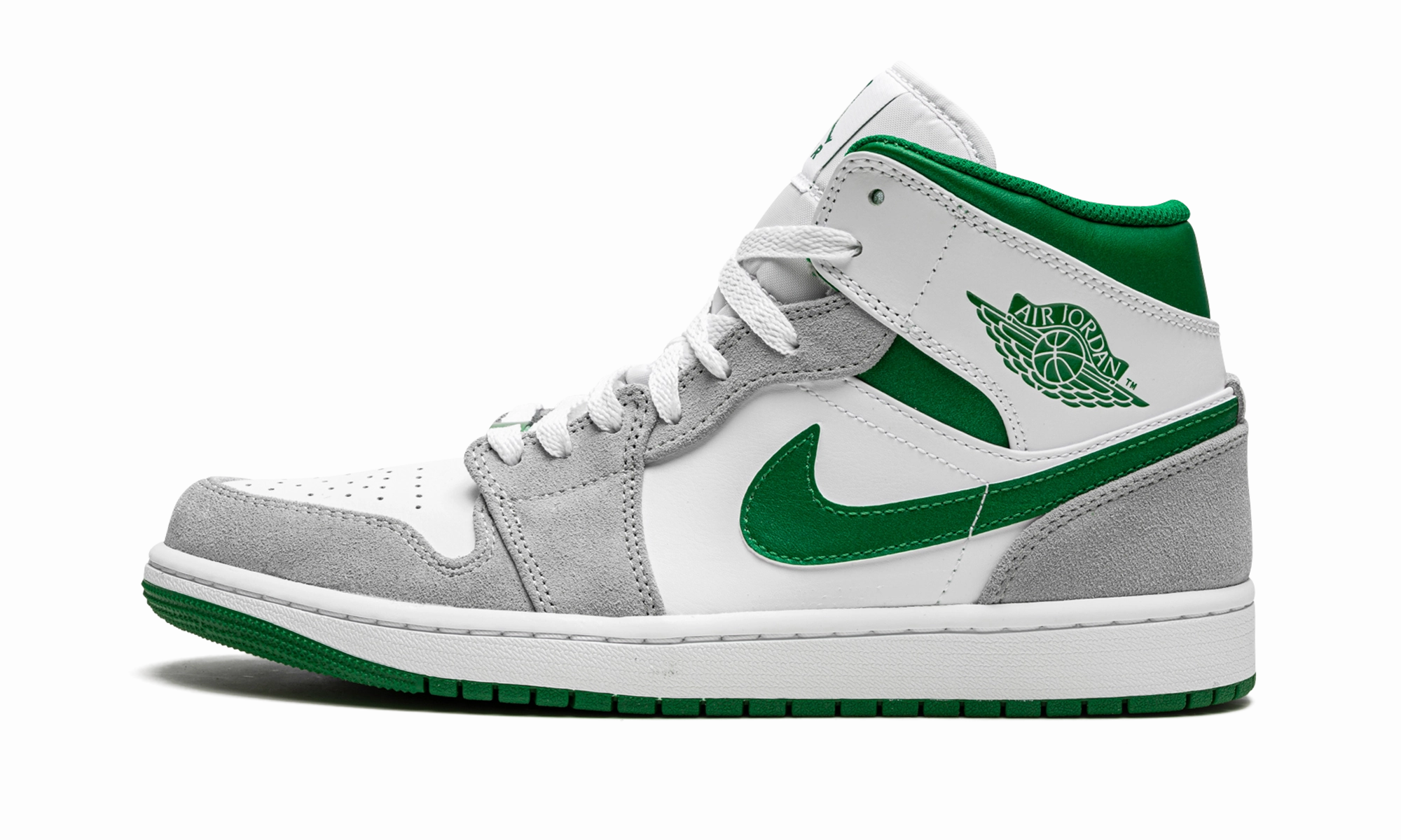 Casual Moves Step Forward Air Jordan 1 Mid SE "Grey / Pine Green / White"