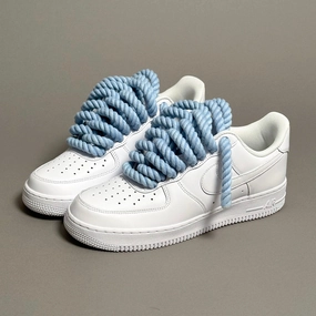 Strappy Design Senior Nike Air Force 1 Rope Laces Light Blue Tint??V1