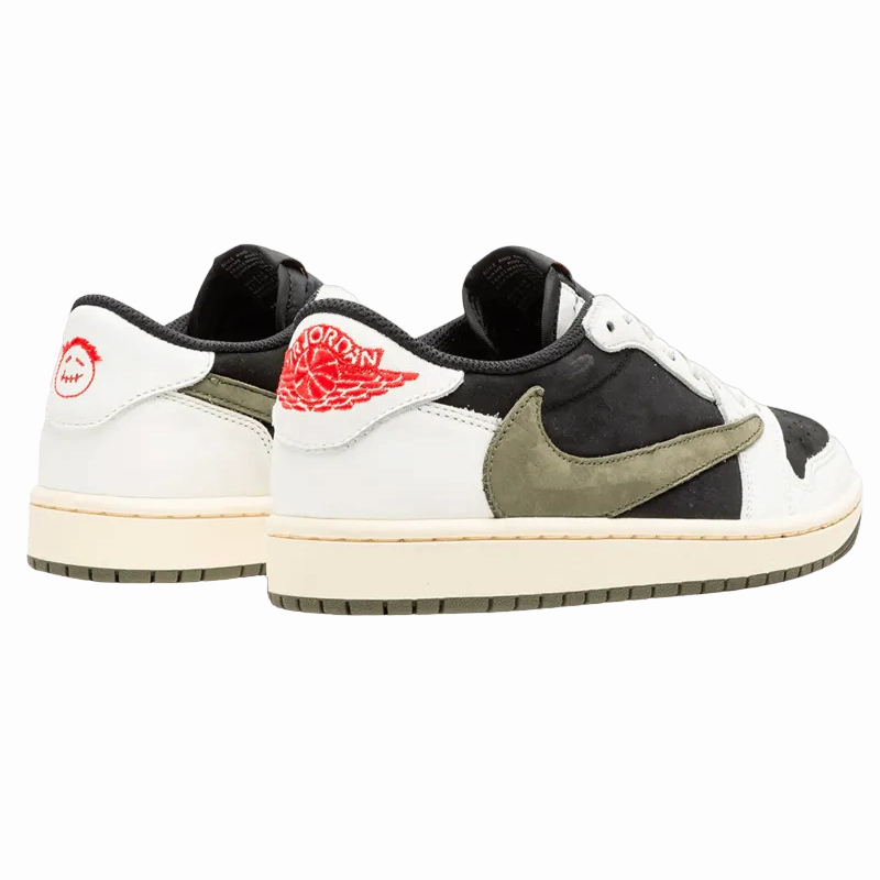 Outdoor Running Dark - colored Air Jordan 1 Low X Travis Scott Olive