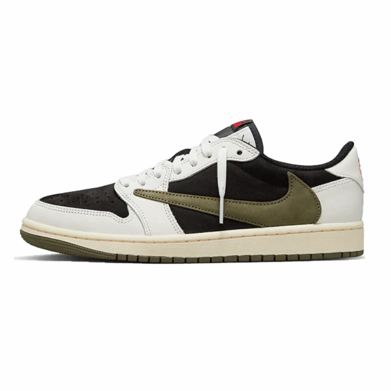 removable - insole - convenience shoes plantar fasciitis shoes Air Jordan 1 Low X Travis Scott Olive