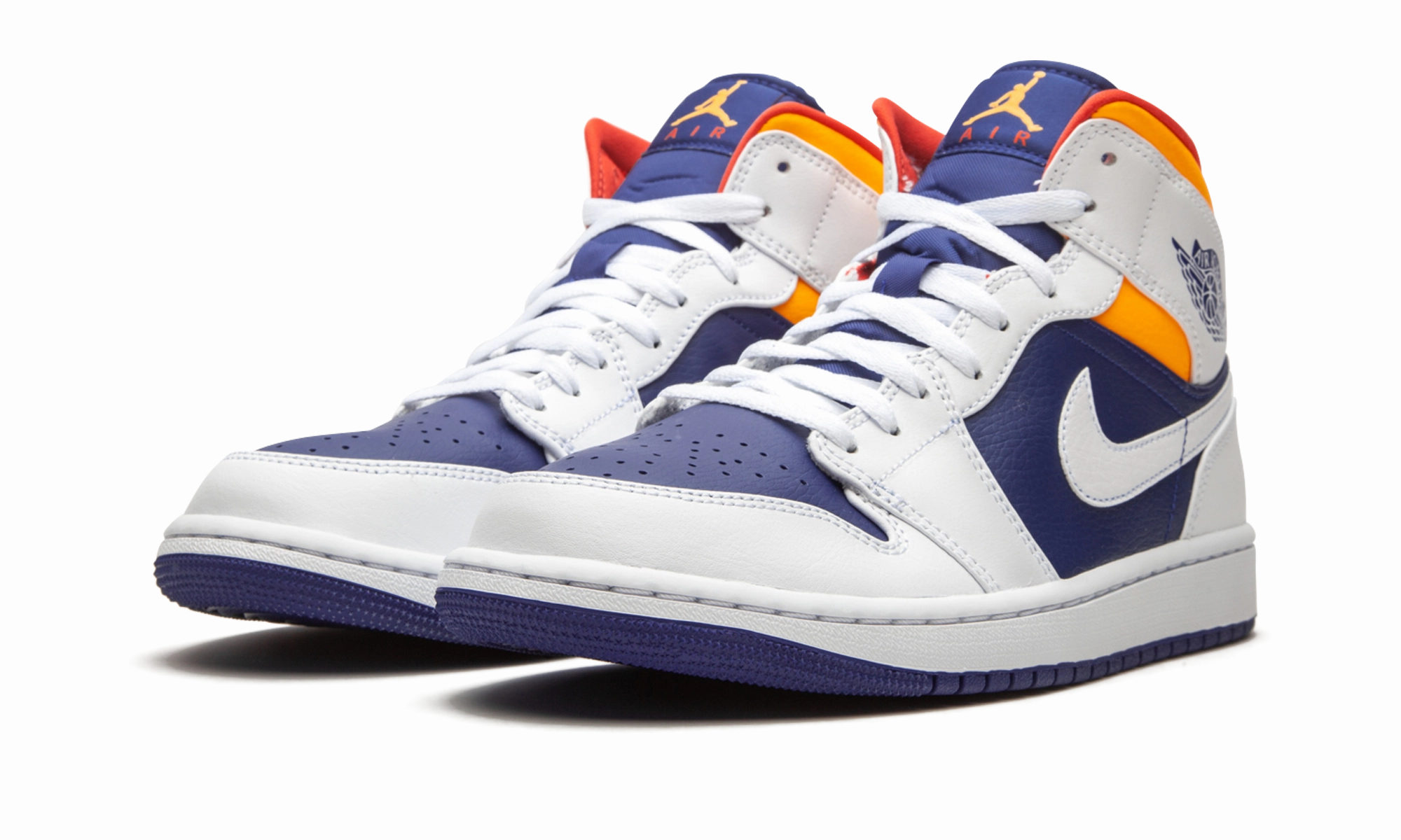 Air Jordan 1 Mid "Royal Blue / Laser Orange" Style Move