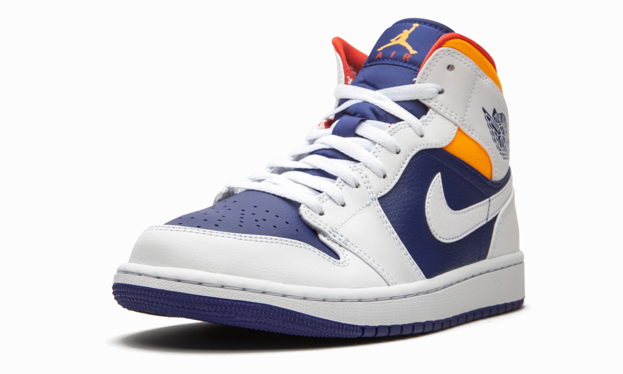 Air Jordan 1 Mid "Royal Blue / Laser Orange" Built-In Support Fitness Performance