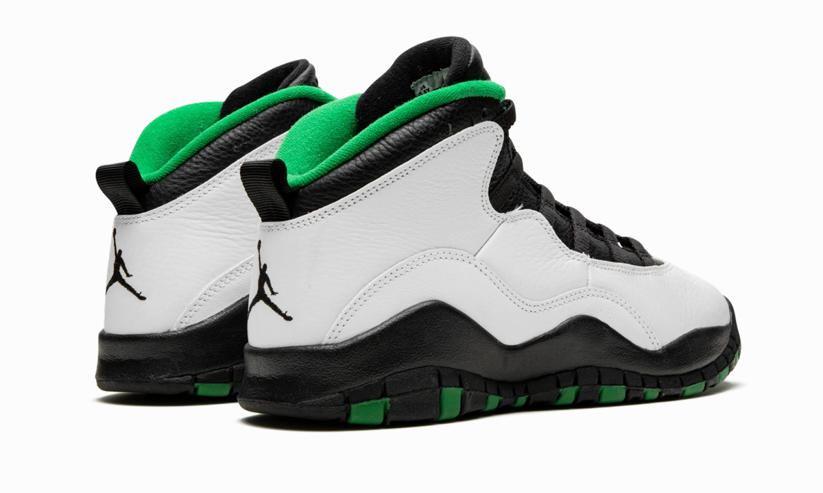 logo - laced shoes slip - on design Air Jordan 10 Retro GS "Seattle"