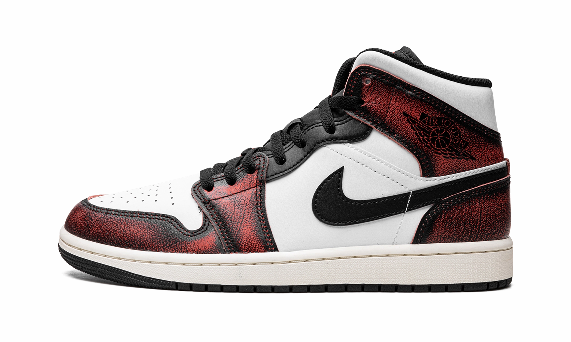 Air Jordan 1 Mid SE "Wear-Away - Infrared" Cushioned look Smooth Toe