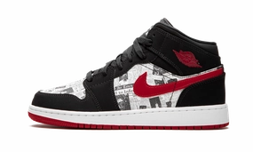 Smooth ride Active Mode Air Jordan 1 MID SE GS "Newspaper"