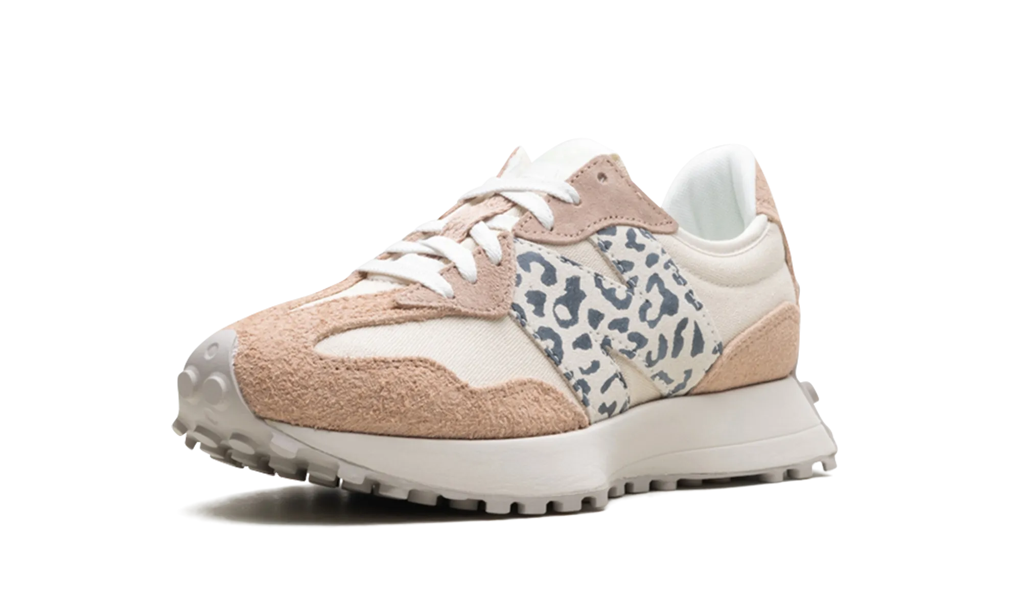 327 WMNS "Flat Taupe Linen Leopard" Cafe Outfit Breath Fresh