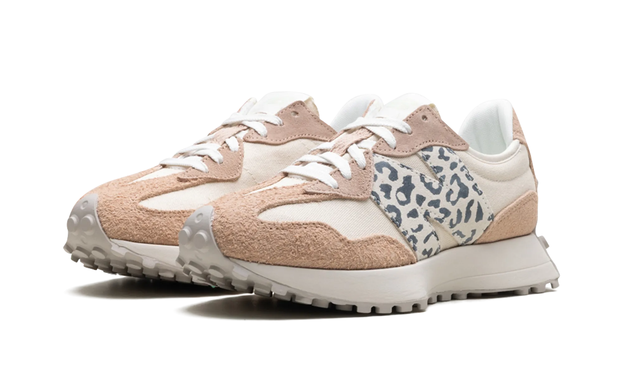 327 WMNS "Flat Taupe Linen Leopard" Friend Meet Denim Ease