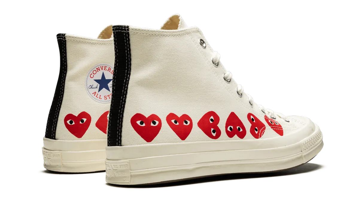 Heat Hike Chuck 70 Hi "Comme Des Garons PLAY / Multi Hearts White"