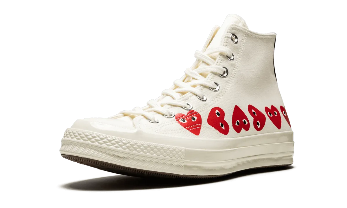 Trail Jog Galaxy Jog Chuck 70 Hi "Comme Des Garons PLAY / Multi Hearts White"