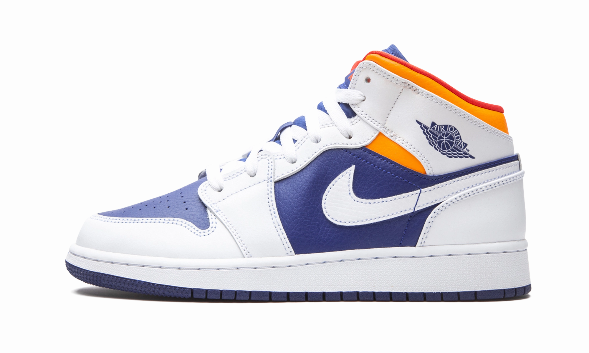 Air Jordan 1 Mid GS "White Deep Royal Blue" Quick Fit Designer Look