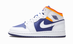 Air Jordan 1 Mid GS "White Deep Royal Blue" Quick Fit Designer Look