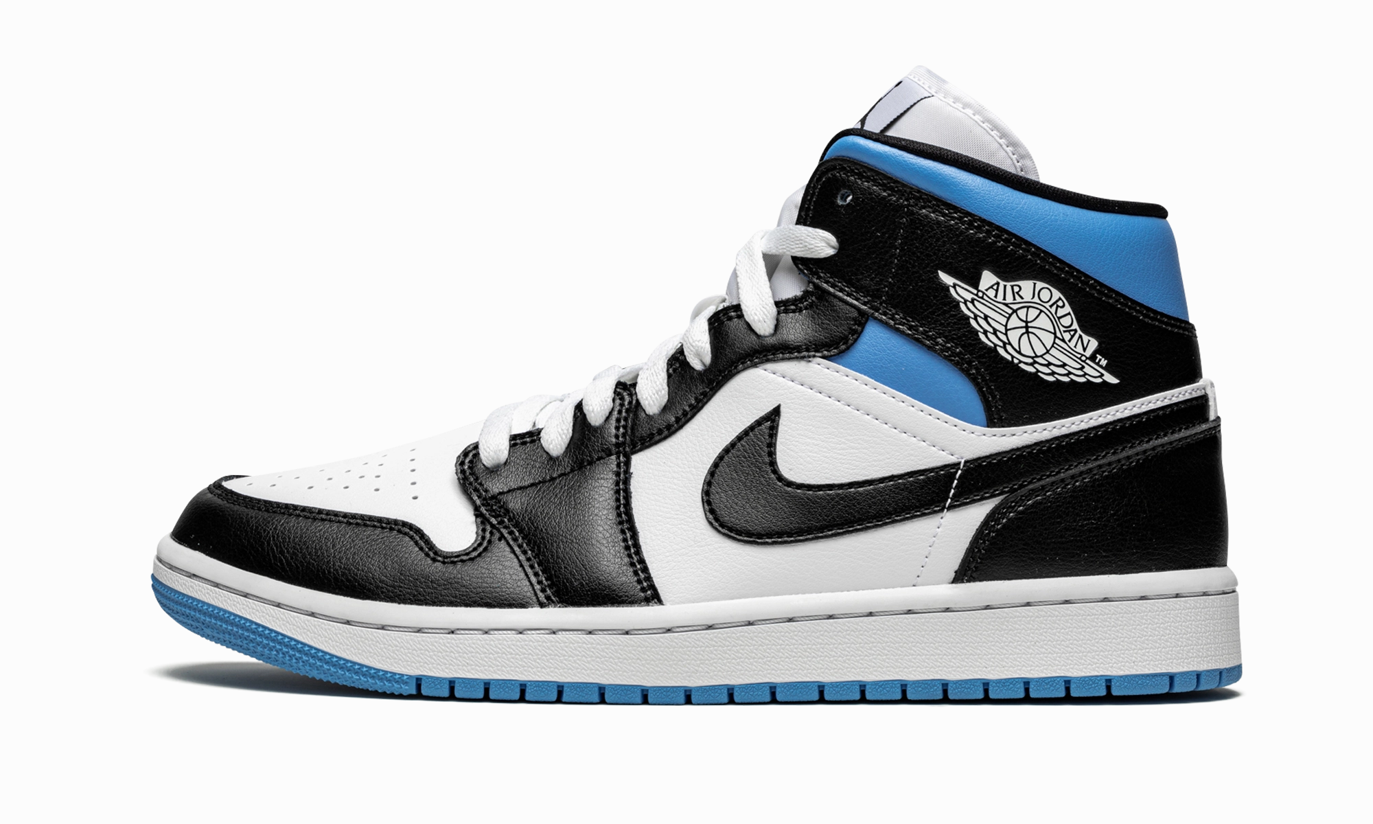 AIR JORDAN 1 MID WMNS "Black / White / University Blue" Unbeatable cushioning Comfort Wear