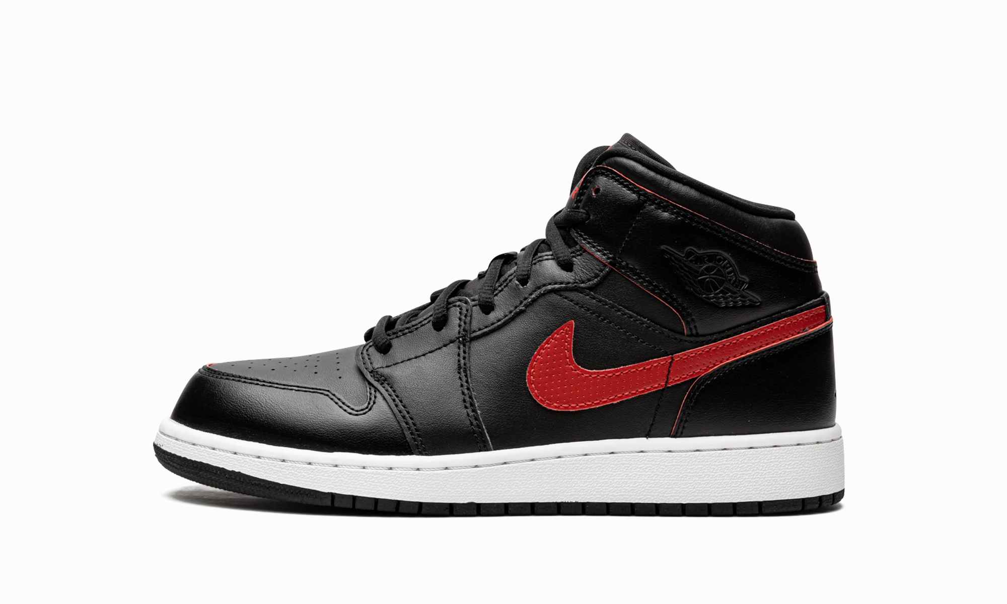 Air Jordan 1 Mid GS "Black / Gym Red" Soft Flex Distinctive cushioning