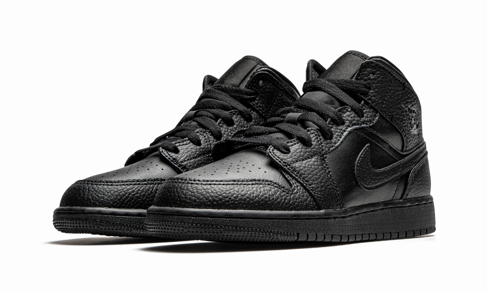 Air Jordan 1 Mid GS "Triple Black" Outdoor Style