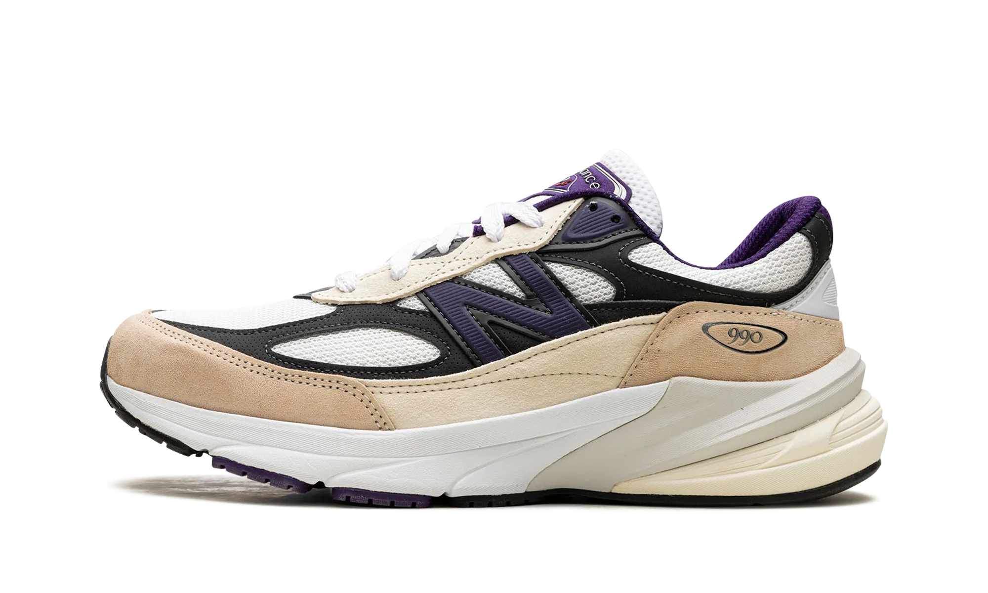 990v6 "Made In USA - Teddy Santis White Black Plum" removable - insole shoes