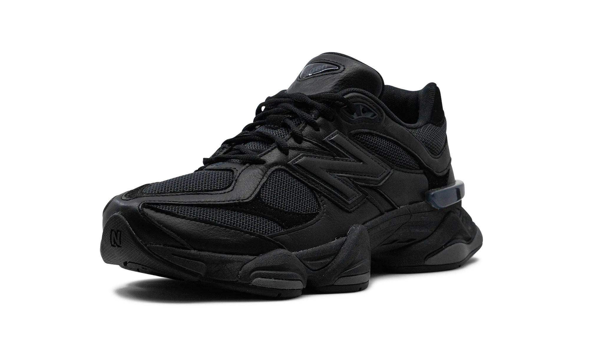 9060 "BLACK" perforated upper running shoes