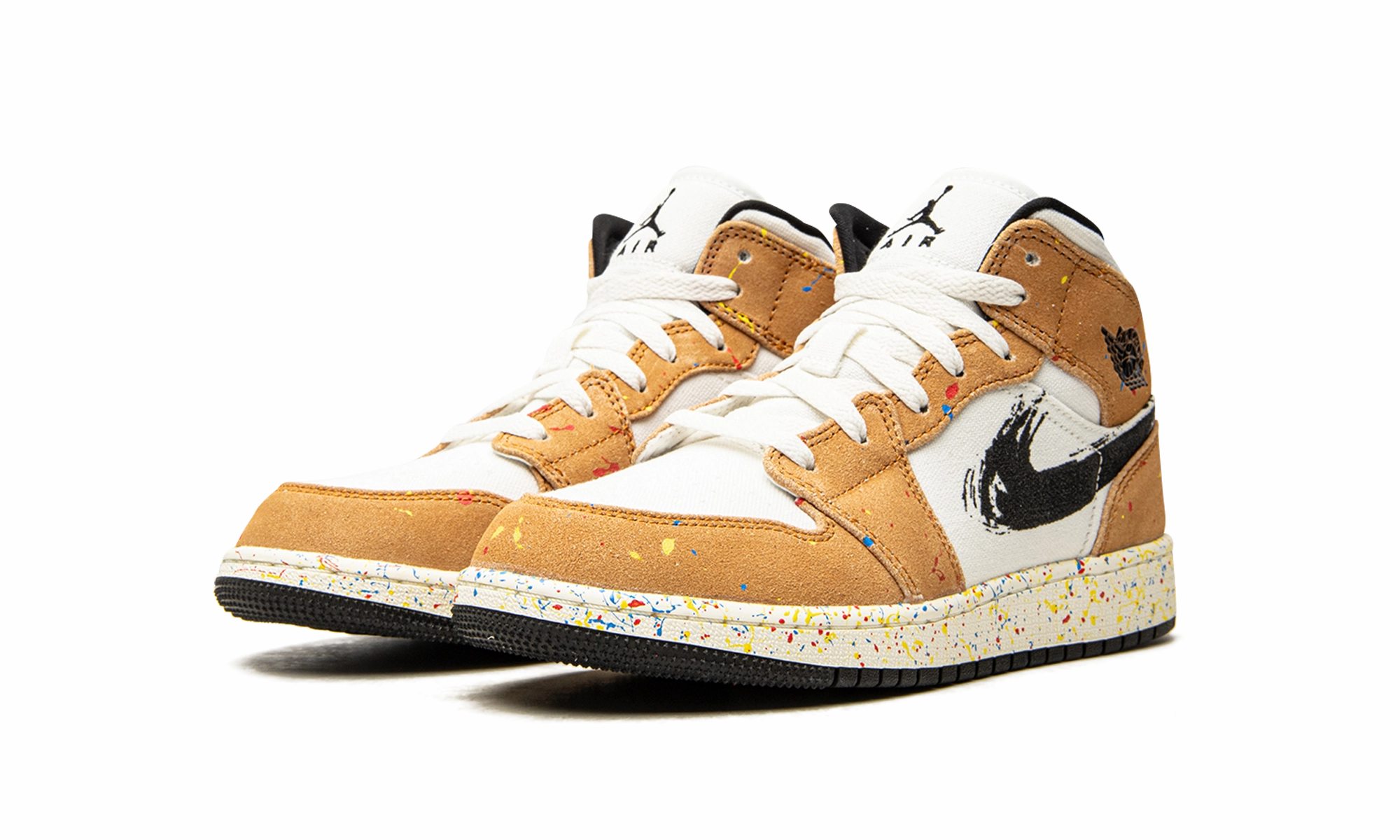 Cushioned Upper Outdoor Style Air Jordan 1 Mid SE GS "Brushstroke"