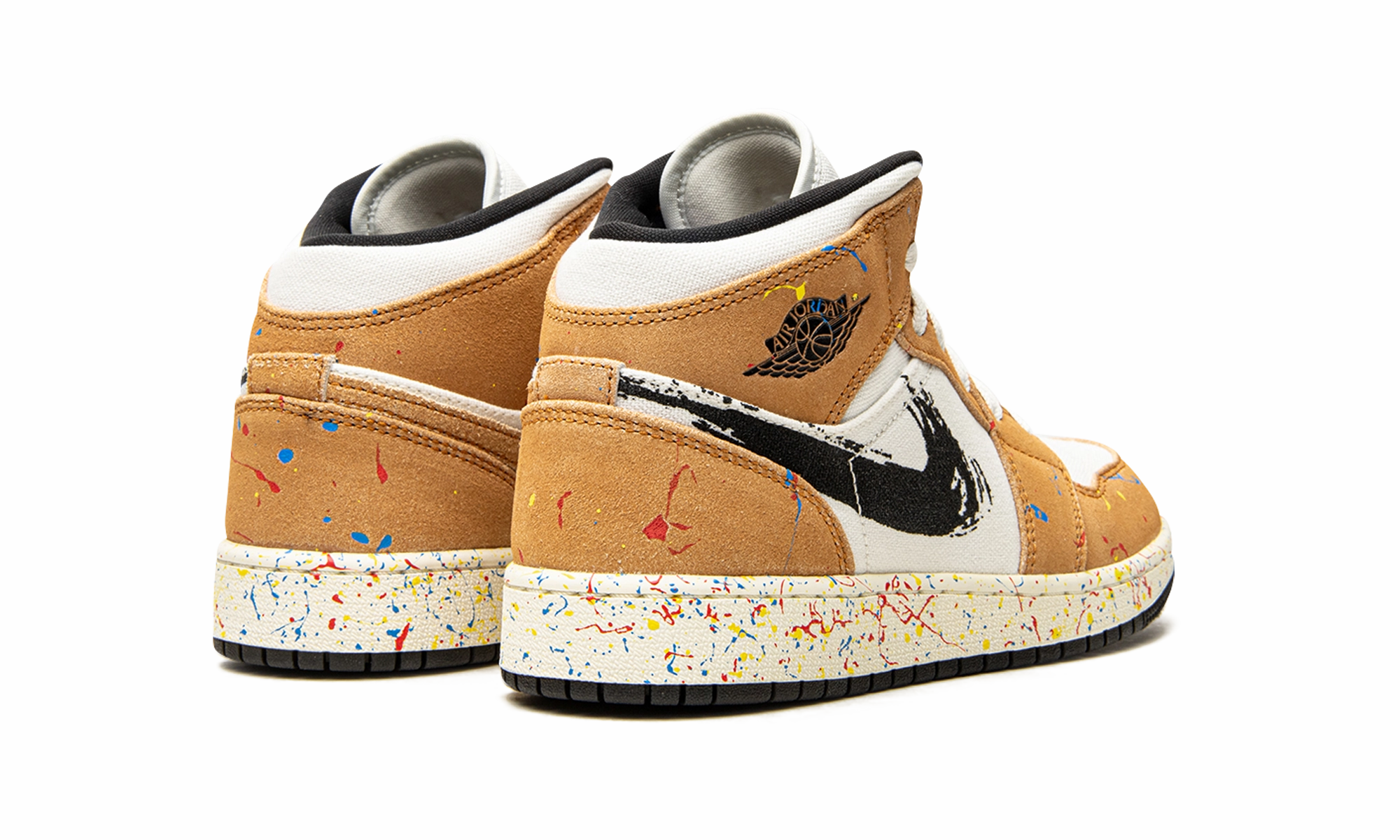 Air Jordan 1 Mid SE GS "Brushstroke" Urban Athletic Fashion-forward style