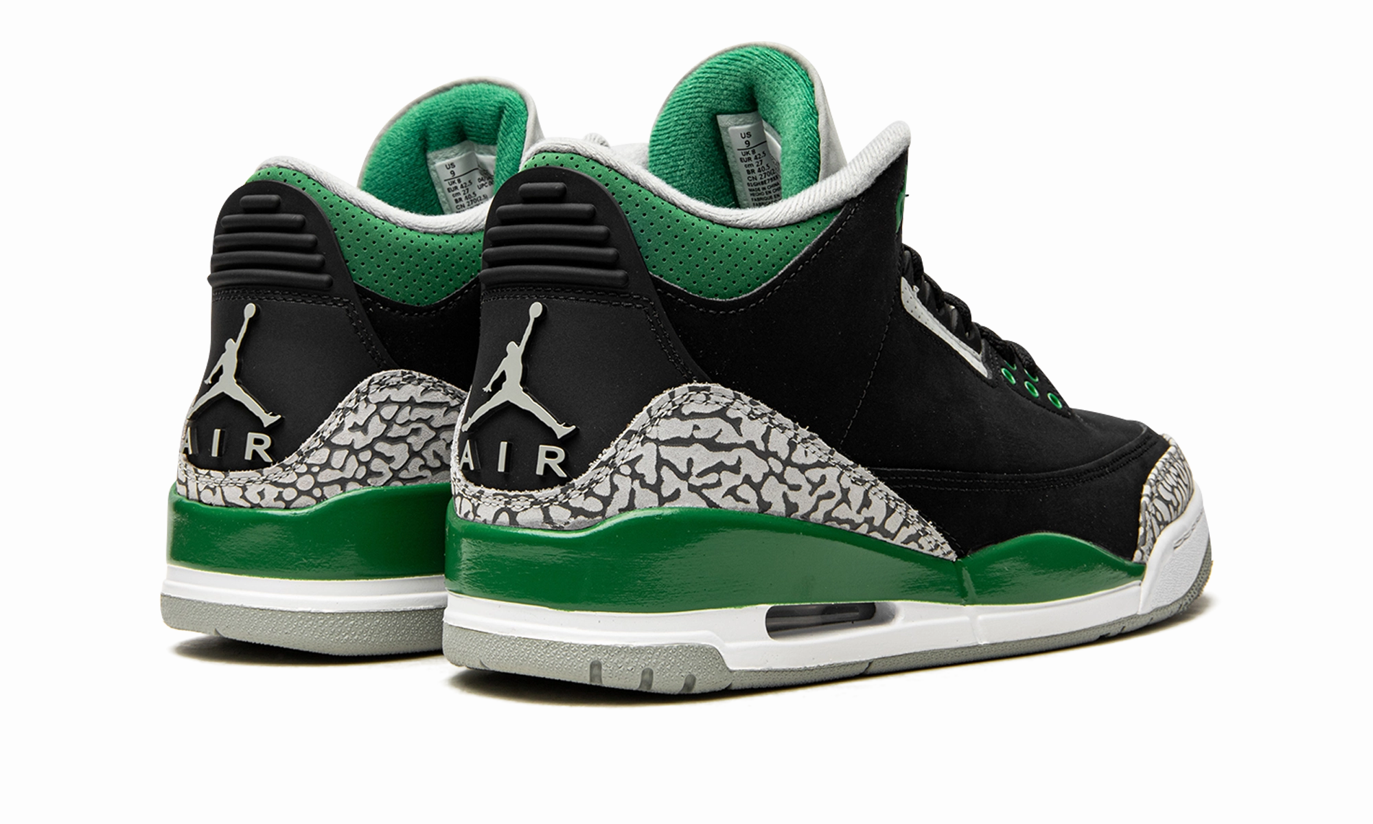 Air Jordan 3 Retro "Pine Green" Cushioned traction Structured shock absorption
