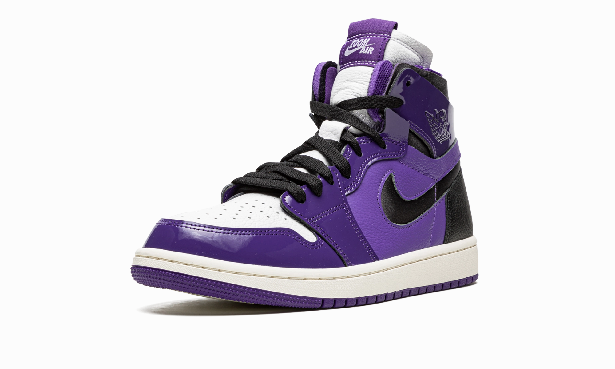 AIR JORDAN 1 HIGH ZOOM CMFT WMNS "Purple Patent" Distinctive durability Glam traction