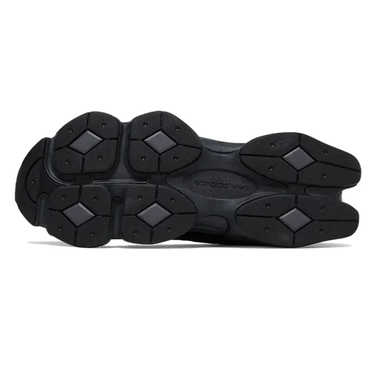 New Balance 9060 Triple Black Leather Everyday Essential Wood Step
