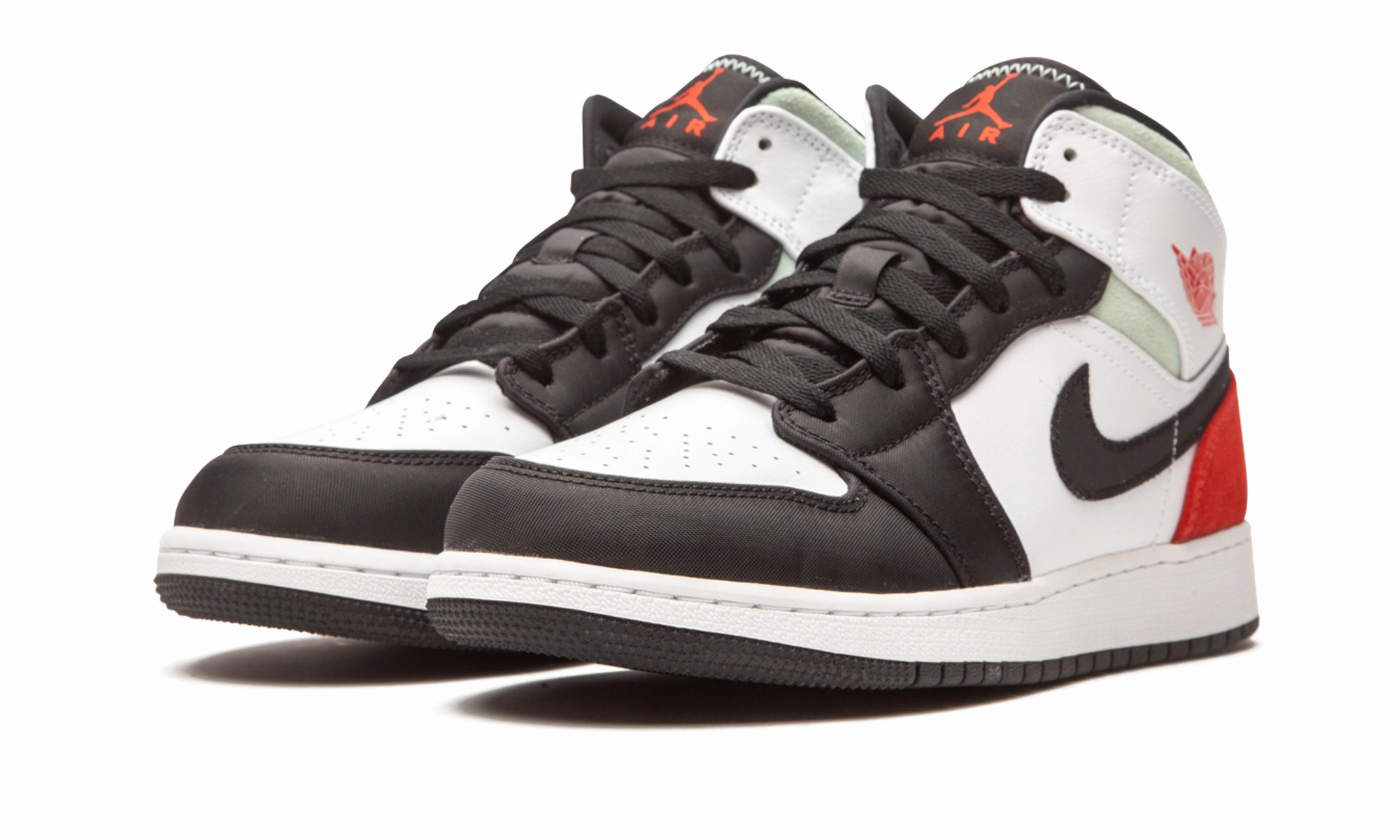 Air Jordan 1 Mid SE GS "Red / Grey / Black Toe" Foot Support Structured Fit