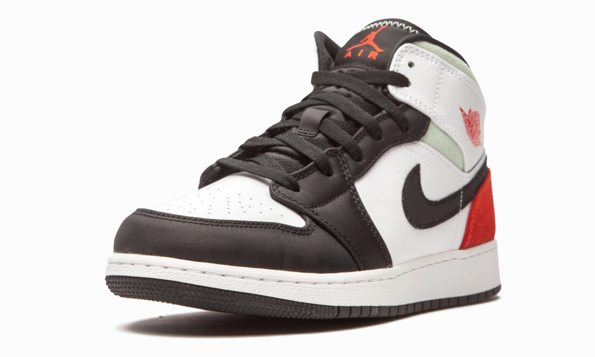 Air Jordan 1 Mid SE GS "Red / Grey / Black Toe" Urban Look Ergonomic Shape