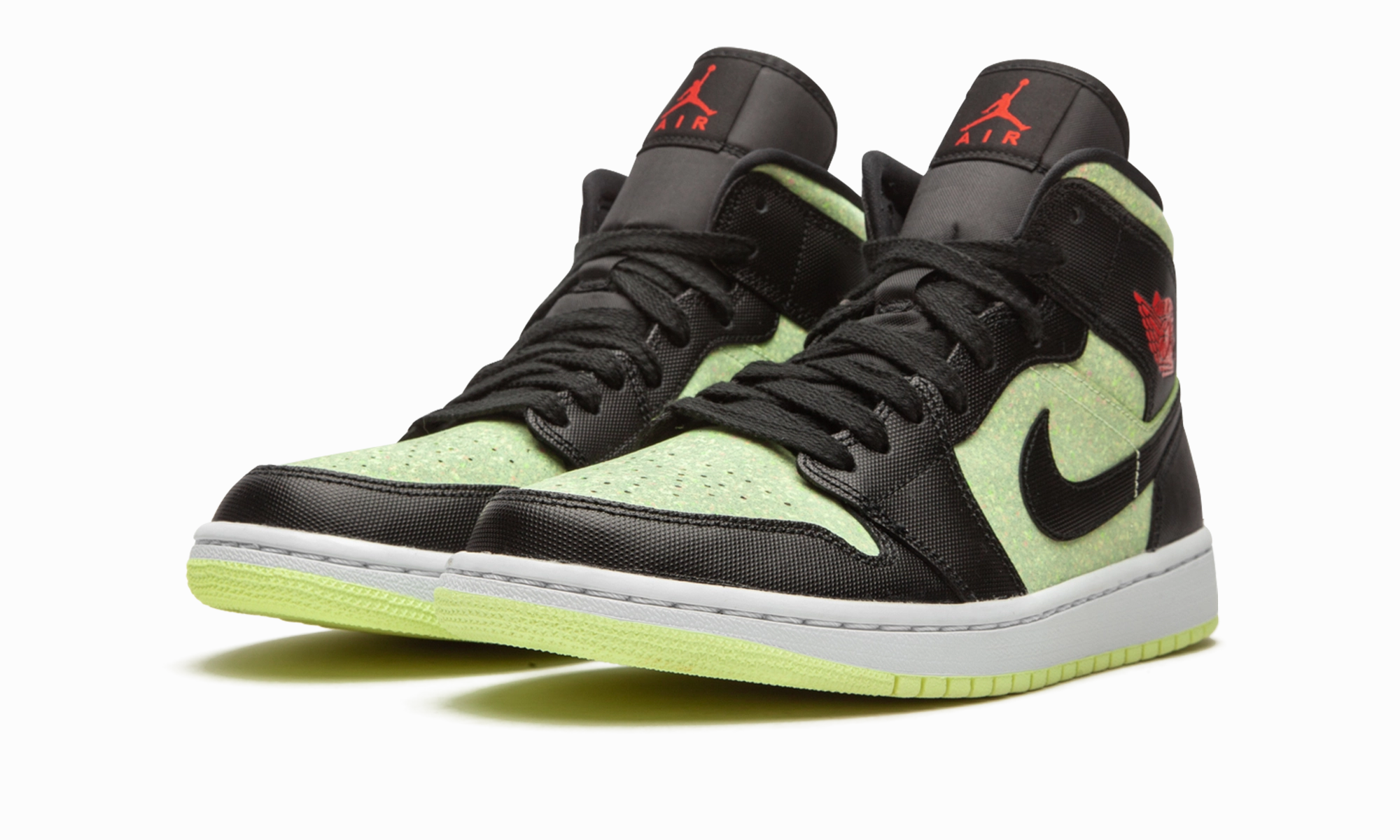 AIR JORDAN 1 MID SE WMNS "Barely Volt / Chile Red" Pu Upper Clean Style
