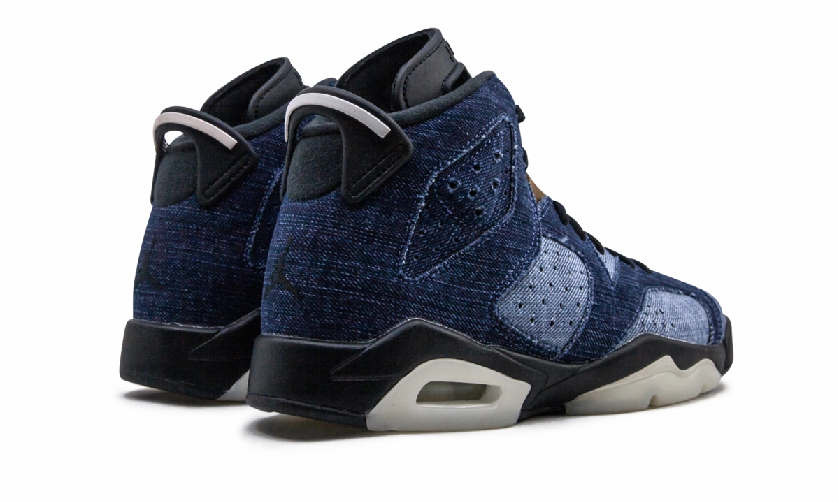 roomy toe - box Performance-enhancing Air Jordan 6 Retro GS "Washed Denim"