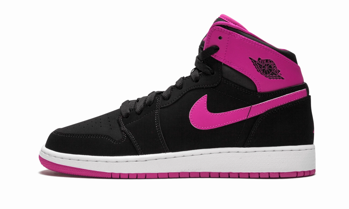 Neutral Wear Sporty lining Air Jordan 1 Retro High OG GS "Black / Vivid Pink"