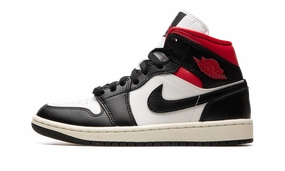 AIR JORDAN 1 MID WMNS "Black / Gym Red / Sail" All-around silhouette