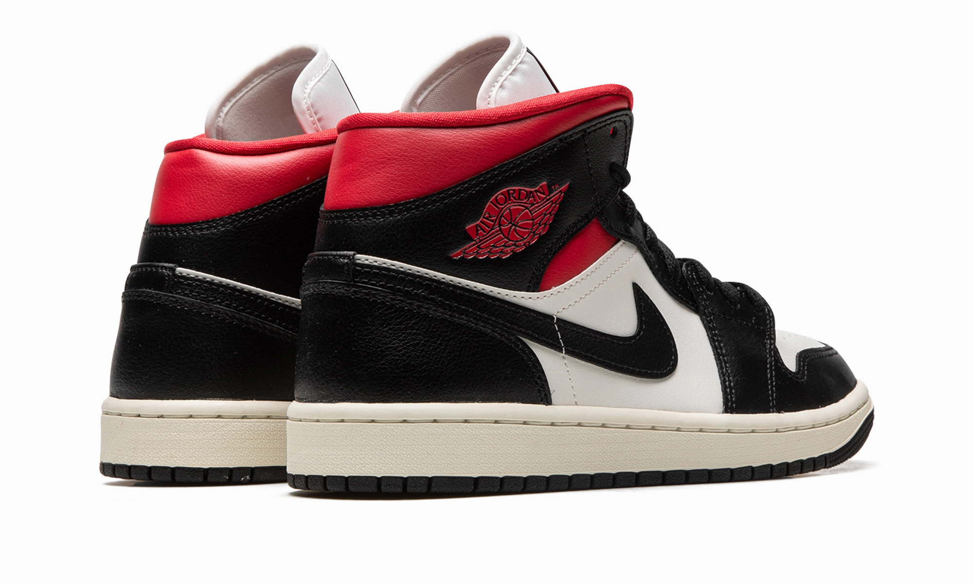 AIR JORDAN 1 MID WMNS "Black / Gym Red / Sail" All-day Performance Quick Comfort