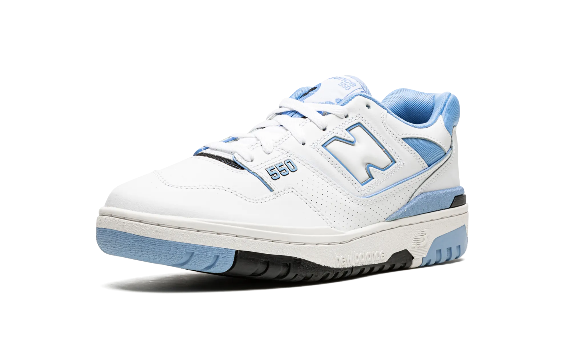 550 "White / Carolina Blue" treadmill shoes running with a heart rate monitor