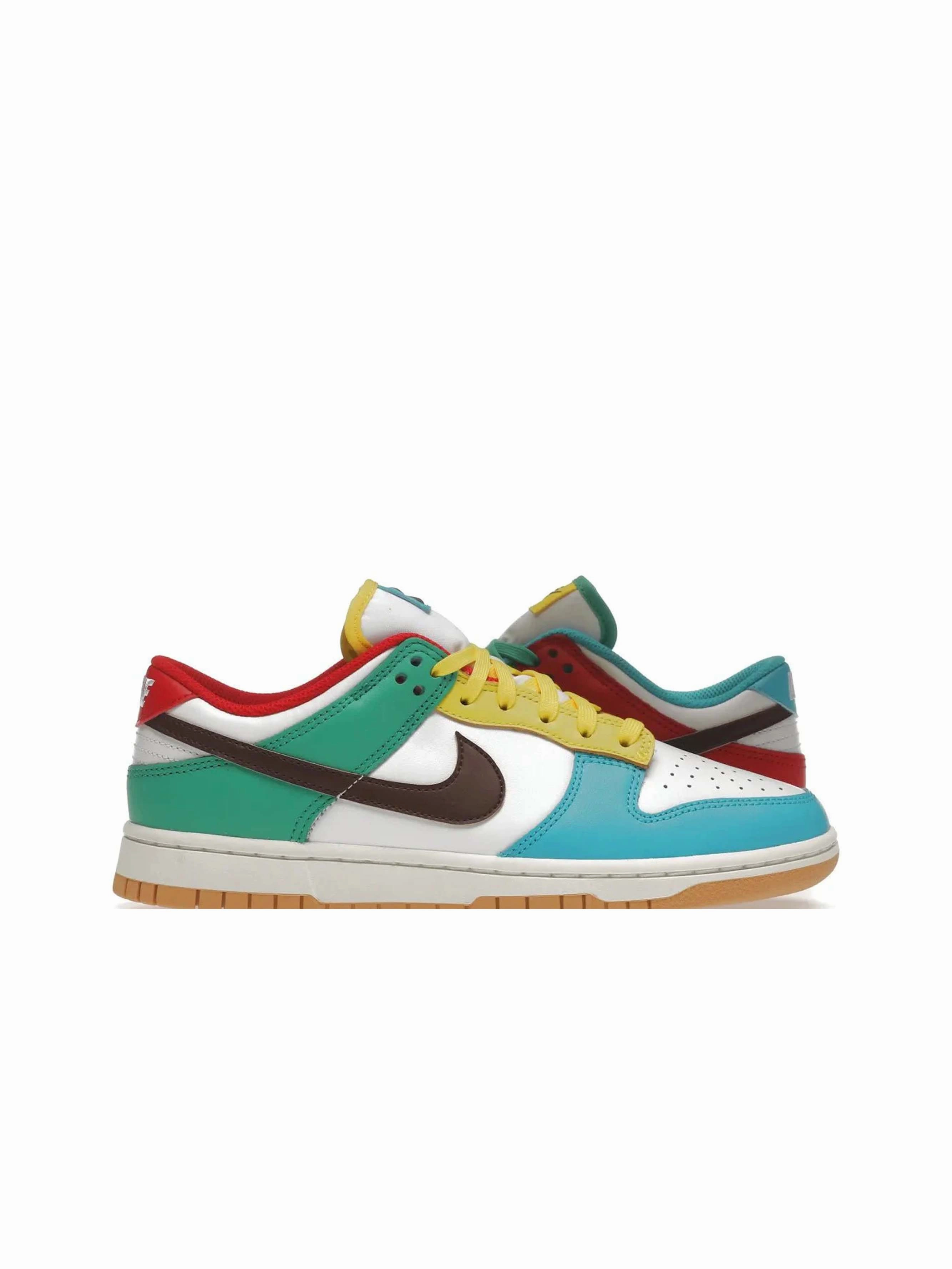 running in a plastic bridge area shoes Nike Dunk Low Free 99 White