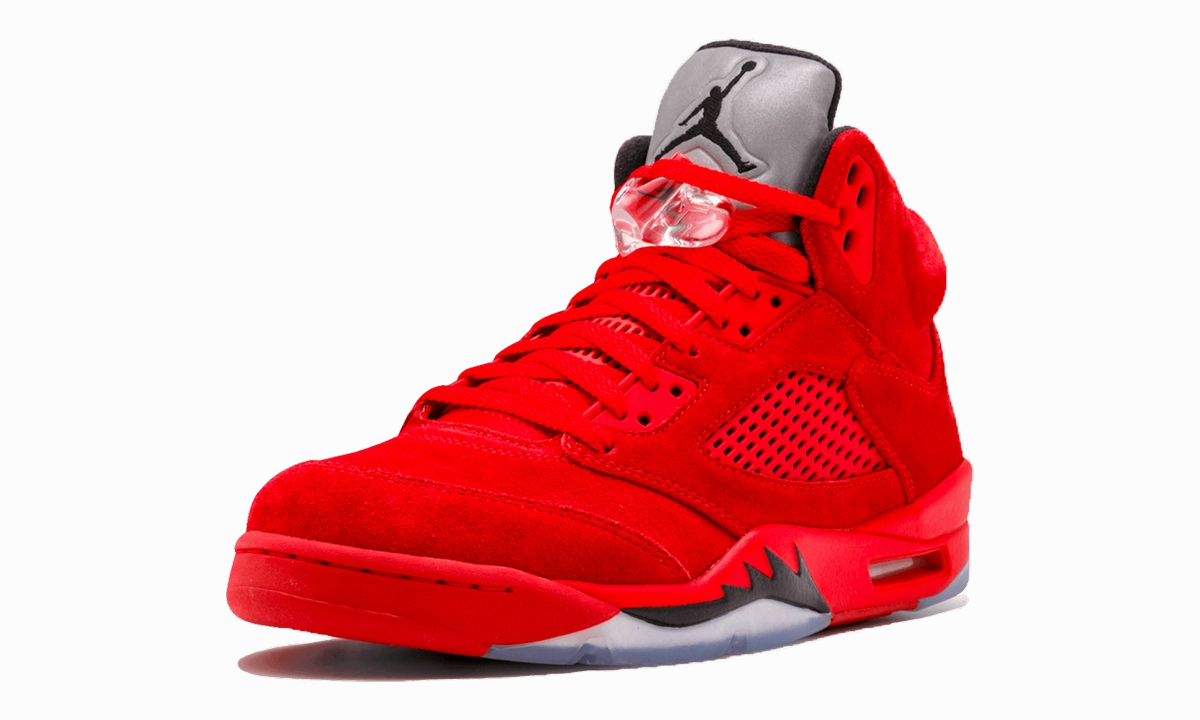 breathable leather shoes Air Jordan 5 Retro "Red Suede"