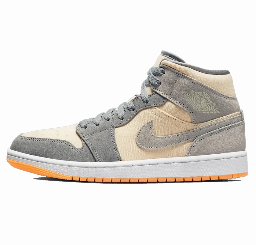 Layered sole Walk Ready Air Jordan 1 Mid Coconut Milk Particle Grey