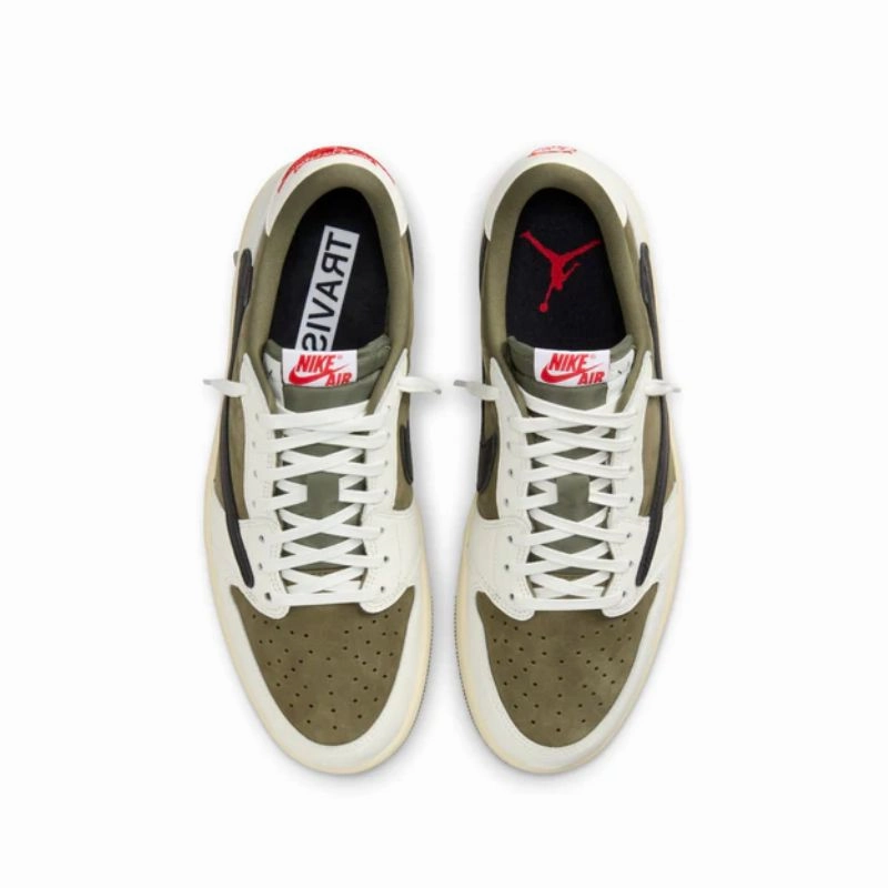 Air Jordan 1 Retro Low OG SP x Travis Scott 'Medium Olive' carbon fiber sole shoes