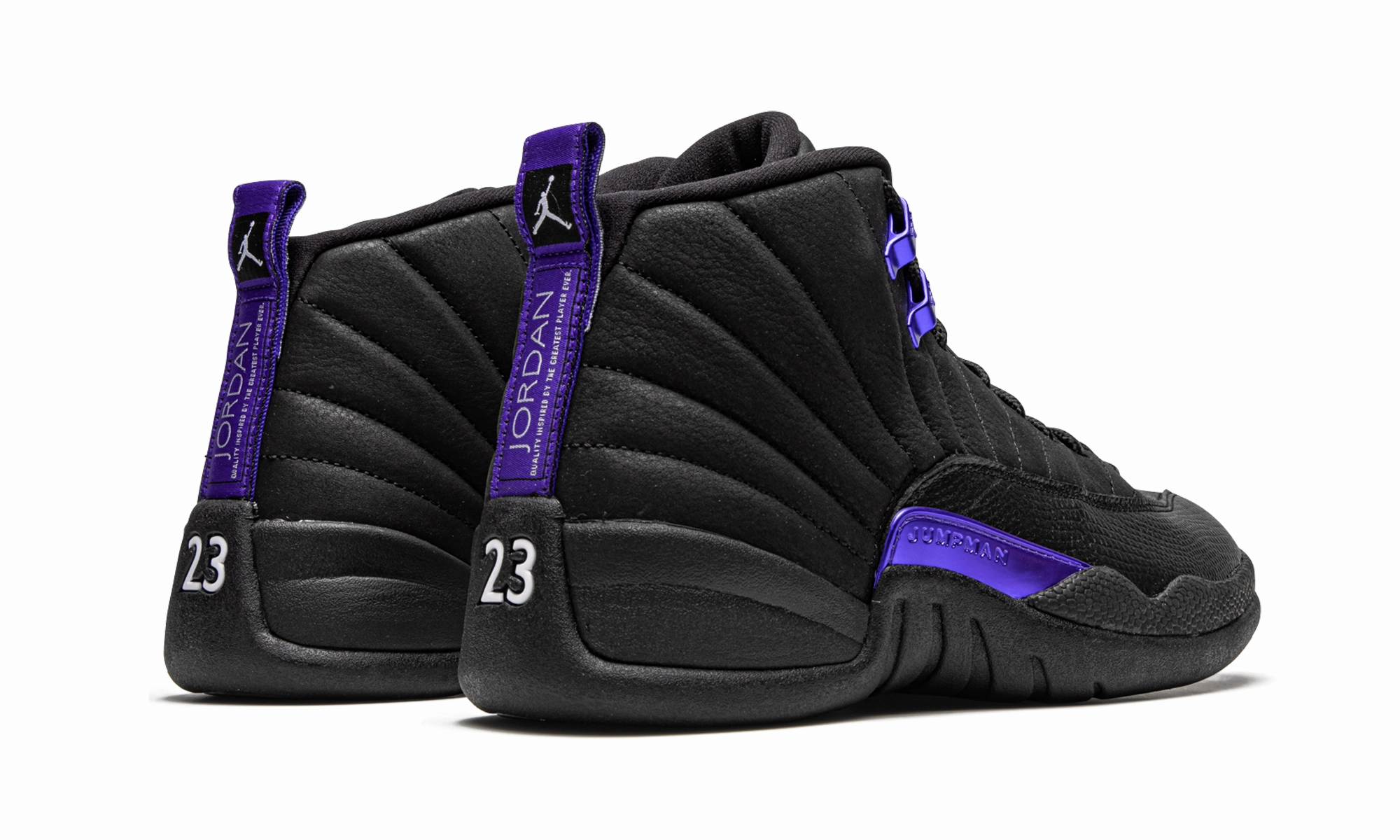 Air Jordan 12 Retro "Dark Concord" running in snow shoes