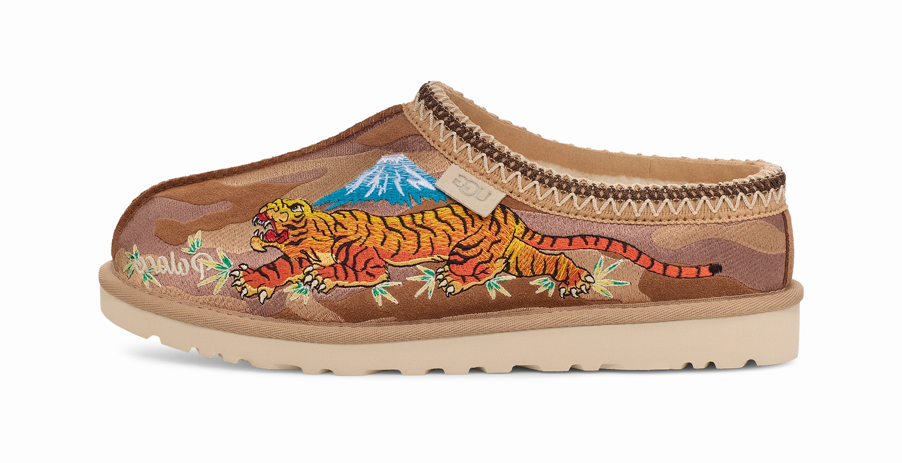 UGG Tasman Slipper Palace Chestnut Camo Toe Cover Height Boost